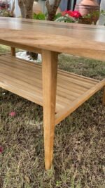 Low Rectangle Light wood table & resin - Image 2