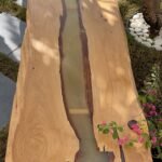 Low Rectangle Light wood table & resin