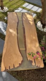 Low Rectangle Light wood table & resin