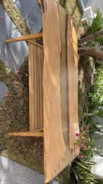 Low Rectangle Light wood table & resin - Image 3