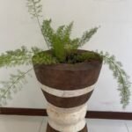 Old vintage wood pot