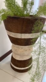Old vintage wood pot - Image 3