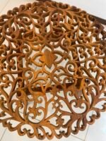 Recycle teakwood Carved round table - Image 3
