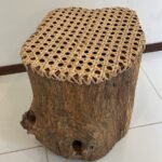 Teakwood stand with rattan top