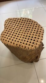 Teakwood stand with rattan top - Image 2