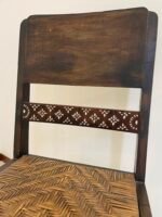 Vintage chair with old rattan inlay mother of pearl - Image 3