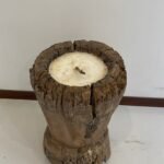 Vintage wood candle