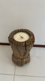 Vintage wood candle