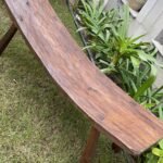 Vintage wood curved bench