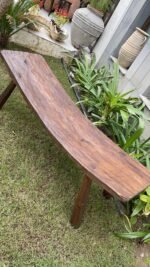 Vintage wood curved bench