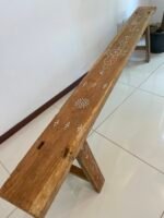 Vintage wooden bench inlay mother of pearl
