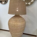 Miso XLarge rattan floor lamp with jute shade