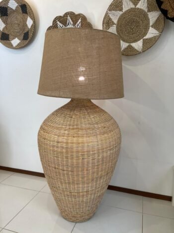 Miso XLarge rattan floor lamp with jute shade