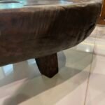 Kani oval vintage wood low coffee table