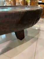 Kani oval vintage wood low coffee table