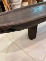 Kani oval vintage wood low coffee table - Image 4
