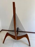 Harp modern chair combine teakwood & solid black thread - Image 3