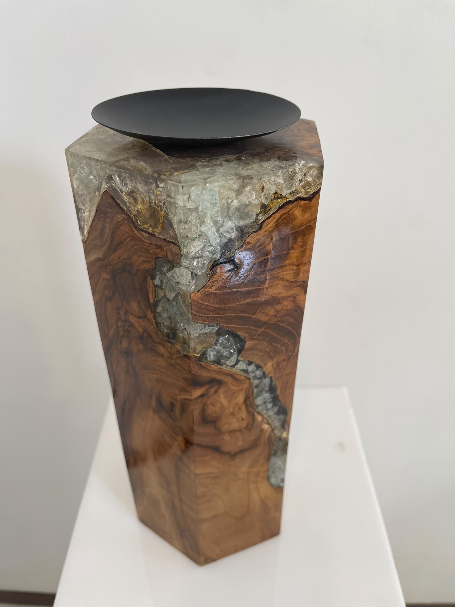 candleholder Teakwood & resin candle holder - Image 1